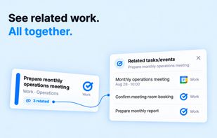 Keep related tasks and events together