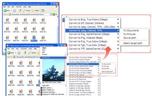 Right-click conversion with Image Converter Plus
