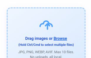 This is another view of the image resizer tool, showing the option to resize images by percentage instead of fixed dimensions. The sliders allow users to set the resize percentage and output quality, ensuring quick and customizable image optimization—all without uploads.