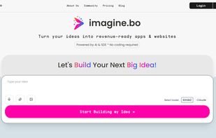 Imagine.bo website interface