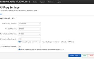 CPU Freq Settings