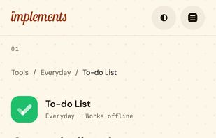 implements To-do List screenshot 1