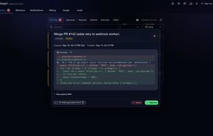 Action detail: preview of what the agent wants to do, approve, edit or reject
