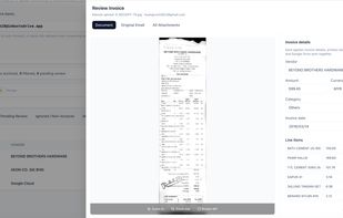 AI receipt parser automatically extracting individual line items, unit prices, and quantities from complex bills.