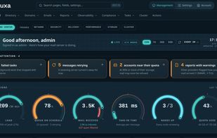Administration console: dashboard