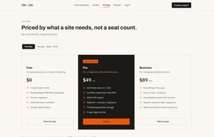 Pricing: a free tier plus paid plans for single-site and multi-location teams — no per-seat pricing.
