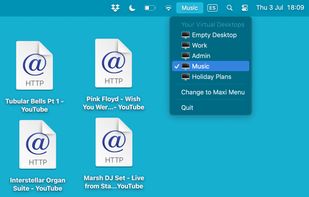 InfiniDesk in Mini Menu mode (showing only desktop list)