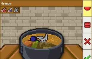 A bunch of fruits being blended in a pot