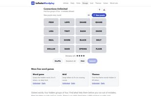 Groups: sort 16 words into four groups of four. Every puzzle has exactly one solution.