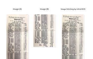 Image stitching by OCR