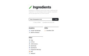 Screenshot of ingredients.tech after analyzing