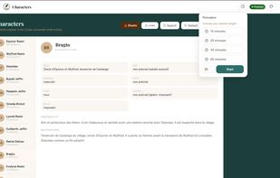 Character sheets and pomodoro