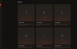The "Discover" tab in sheet mode showing 3 per row.