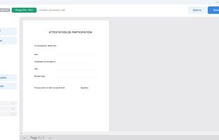 InOneShot main window — template preview and field mapping
