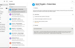Every recording gets an AI summary, a list of action items, and the full transcript, all generated and stored on your device.