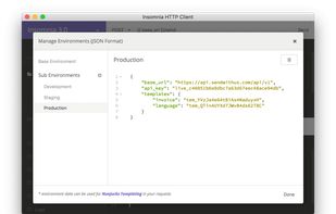 Reuse common variables like API keys using environments. Define them globally or switch between sub-environments for a seamless development/production workflow. 