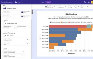 One of our most popular charts: A Horizontal Stacked bar chart
Lots of customizations available through the left sidepanel
