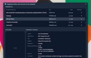 Details of the files still needed, with metadata read from the installer database.