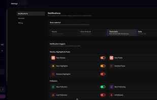 Dashboard – Notification Settings