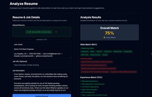 Free ATS checker scores your resume against any job description
and shows exactly what to fix — no signup required.
