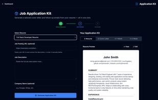 Generate a matched resume, cover letter, and interview prep
guide from any job posting — all in one click.