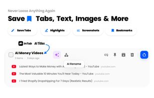 Save Open Tabs, Screenshots and Bookmarks