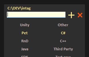 2. Assign the desired tags to a folder (or file, if it supports System.Keywords metadata). The neighboring tags will be included in the list of available tags.