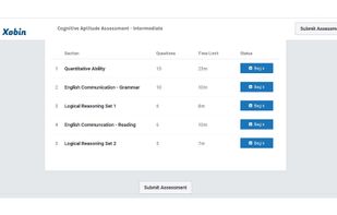 Assessment test has few sections