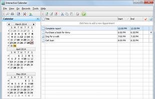 Main window. Records list for selected day.
