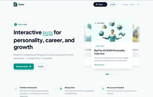 Interactive tests for personality, career, and growth