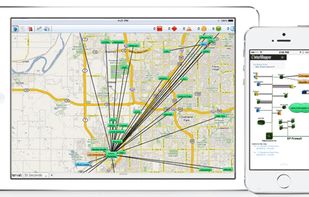 See network devices laid on an actual map for organizations with distributed offices. 
