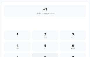 Simple dialer interface, enter any phone number and call directly from your browser