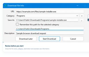 Download details and progress view
