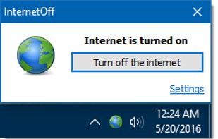 Quickly turn off the internet from the system tray