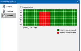 An ability to schedule the internet