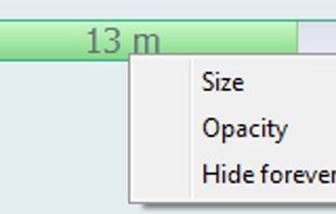 Floating bar displaying how much internet access time left