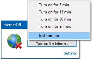 Turn on for a period or forever