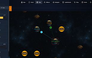 Galaxy map with players attacking