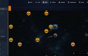 Galaxy map with players attacking