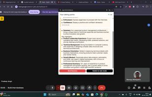 Live Interview Docked Screen