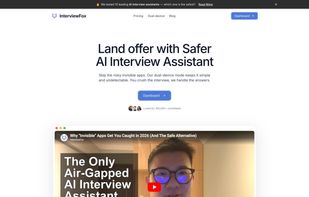 InterviewFox's AI interview assistant uses a dual-device approach to keep assistance off the shared screen — undetectable on Zoom, Google Meet, HackerRank, and similar platforms.
