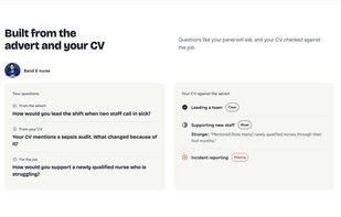Questions from the advert and your CV, and the CV check.