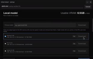 Setup wizard picking Ollama models that fit your VRAM