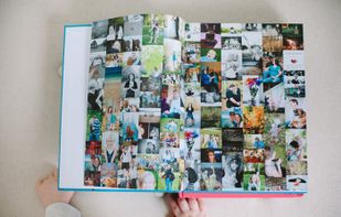 Start your book with a wonderful 2 page photo collage spread.