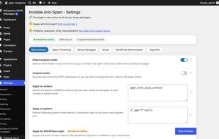 Settings at a glance: protection status, topic tabs and built-in help for every option
