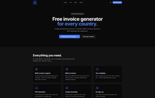 Free invoice generator for multiple countries.