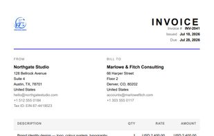 A downloaded PDF invoice, no watermark.