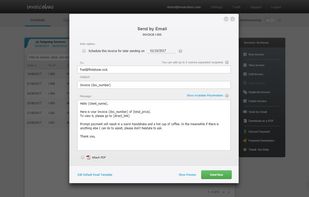Invoice Email Window