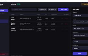 Customer listing