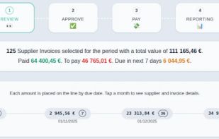 Overview of supplier invoices, approvals, payments and due dates